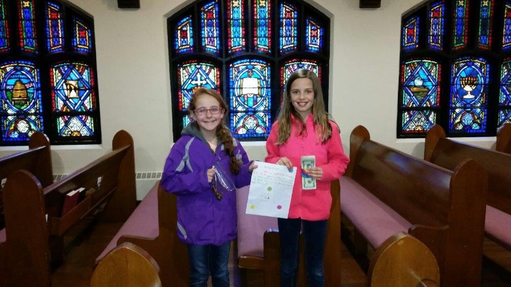 Lyndzie Springer and Chasie Fry, both fourth graders at Sharpsville Elementary School,  recently donated $175 towards the BackPack Program using the proceeds from their Duck Tape accessories business.   They presented their earnings to the First Presbyterian Church in Sharpsville, which handles all donations to the program.  Great job, girls!